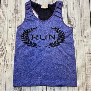 F&F Heather Purple Run Racerback Tank Top.  Size Small. EUC